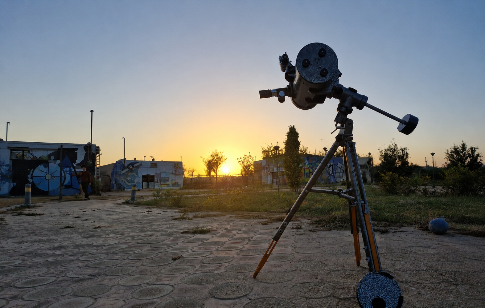 Rooftop Observation Session at Sunset
